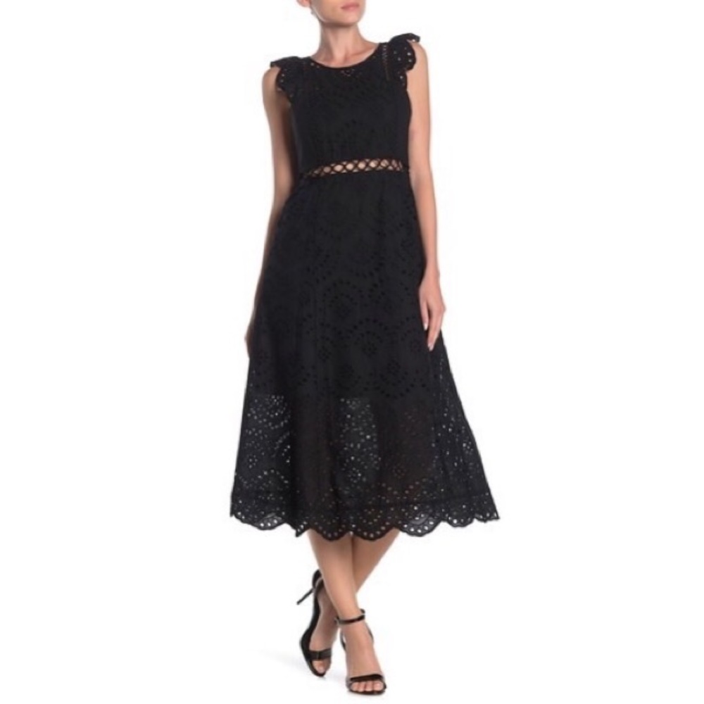 Sam Edelman Sleeveless Eyelet Midi Dress